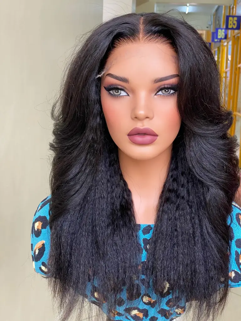 Skylar - 5x5 Lace Closure Kinky Straight 16" Human Hair Wig