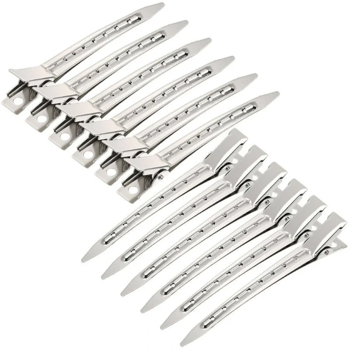 [Alligator Hair Clips Silver 12pcs] Alligator Hair Clips Silver 12pcs