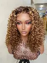 Alivia - 5x5 Lace Closure Curly Highlights 14" Human Hair Wig